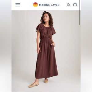 Marine Layer Charlotte Maxi Dress Brown Black